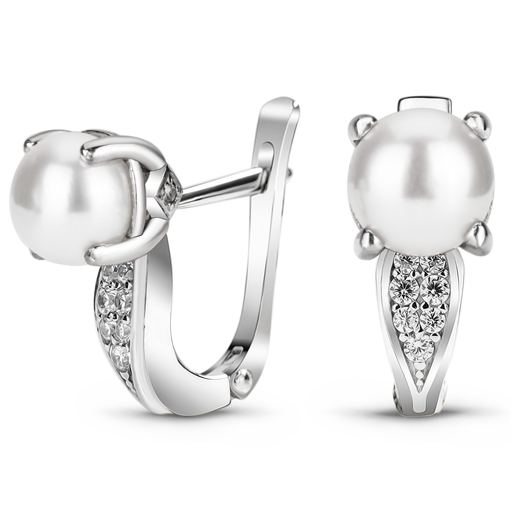 Серьги из серебра с жемчугом BS106Zh
