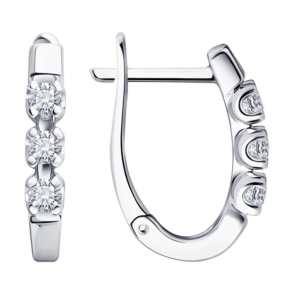Серьги из белого золота с бриллиантами SW2304D
